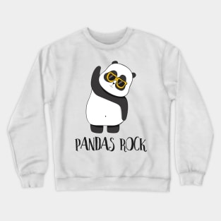 Pandas Rock! Funny Cute Panda Crewneck Sweatshirt